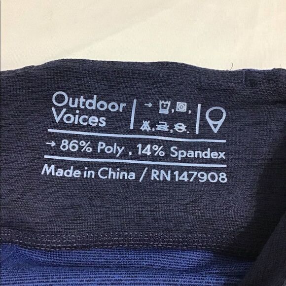 Outdoor Voices Blue Color Block Cropped Leggings Good Condition Size Small - Picture 6 of 7